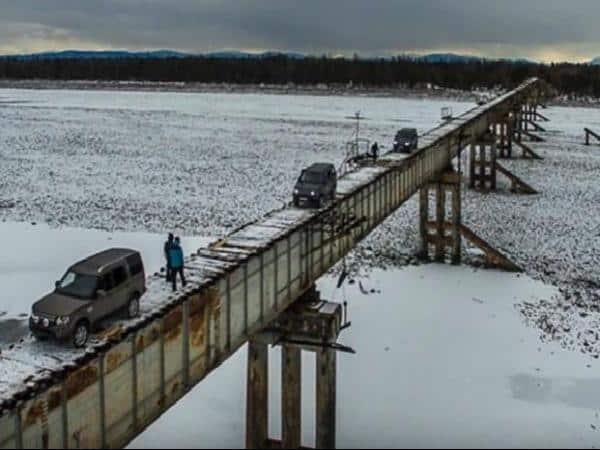 Kuandinsky Bridge in Kuanda, Russia