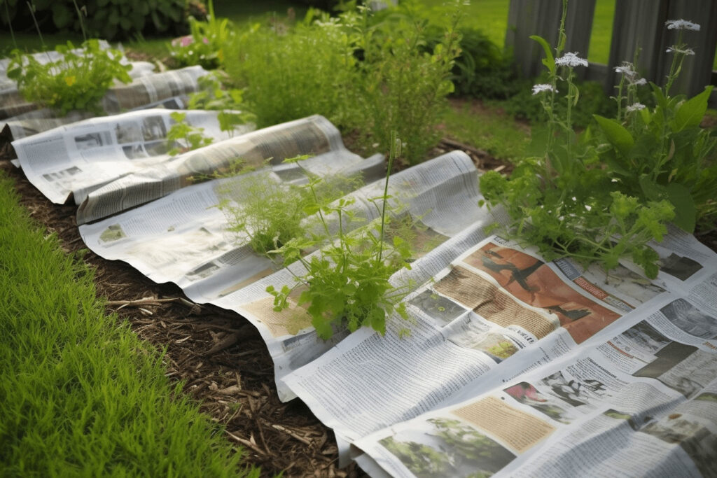 Newspaper Weed Barrier
